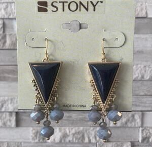 2/$24 Stony Earrings Blue